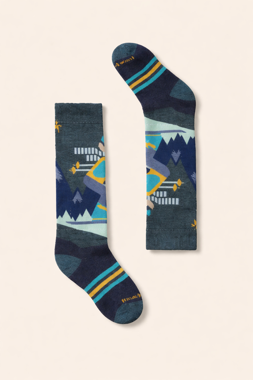 Smartwool Kids Medium Twilight Blue Wintersport OTC Merino Wool Socks OS26-25